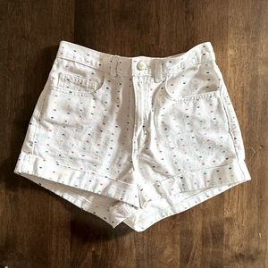 American Apparel Women's Denim High-Waist Cuff Short